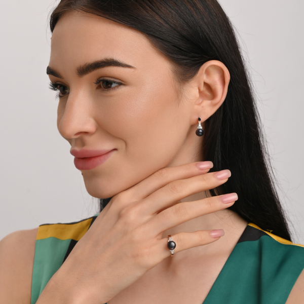 Серебряный комплект с жемчугом (111)