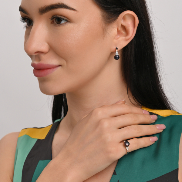 Серебряный комплект с жемчугом (111)