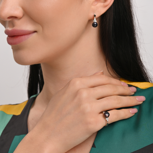 Серебряный комплект с жемчугом (111)