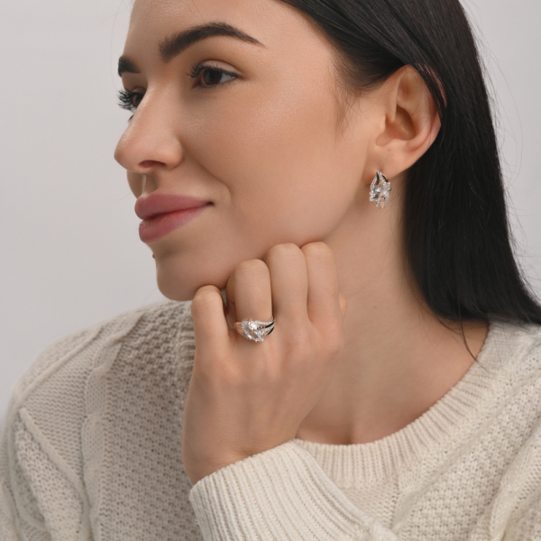 Серебряное кольцо с золотыми пластинами (114к)