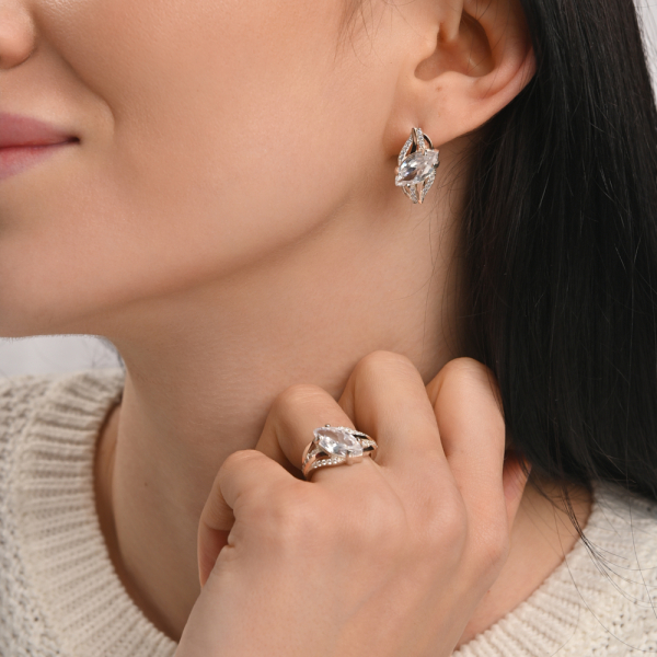 Серебряное кольцо с золотыми пластинами (114к)