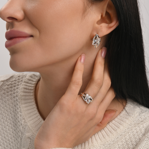 Серебряное кольцо с золотыми пластинами (114к)