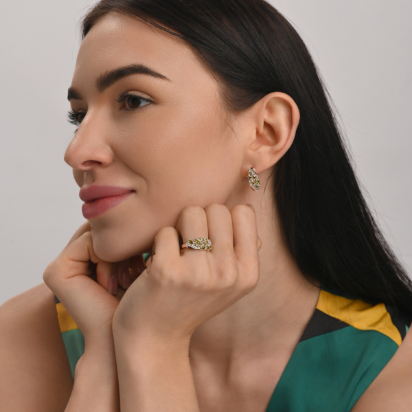 Серебряное кольцо с золотыми пластинами (116к)