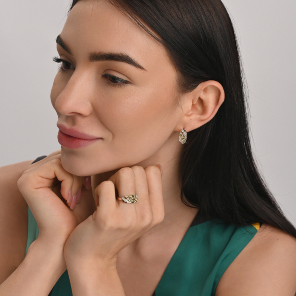 Серебряные серьги с золотыми пластинами (116с)