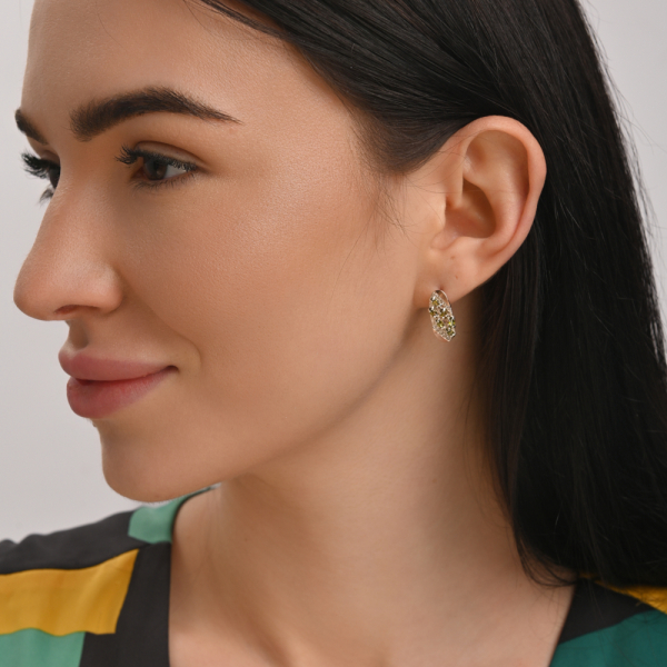 Серебряные серьги с золотыми пластинами (116с)