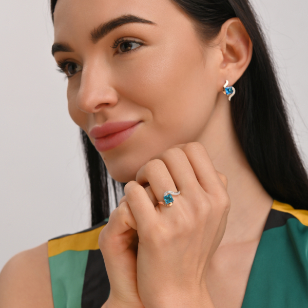 Серебряный набор с золотыми накладками (118)