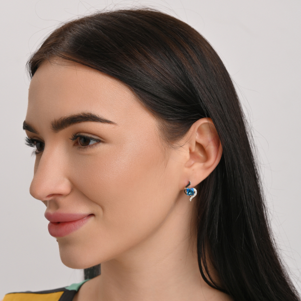 Серебряные серьги с золотыми накладками (118с)