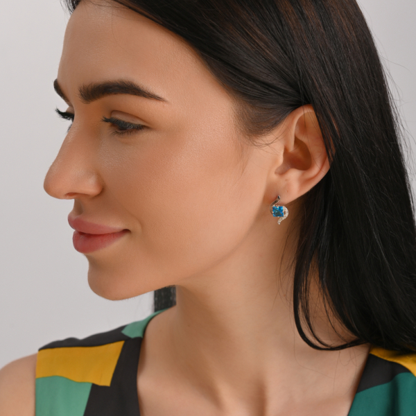 Серебряные серьги с золотыми накладками (118с)