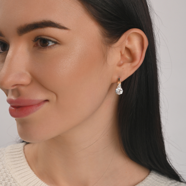 Серебряный набор с золотыми вставками (124)