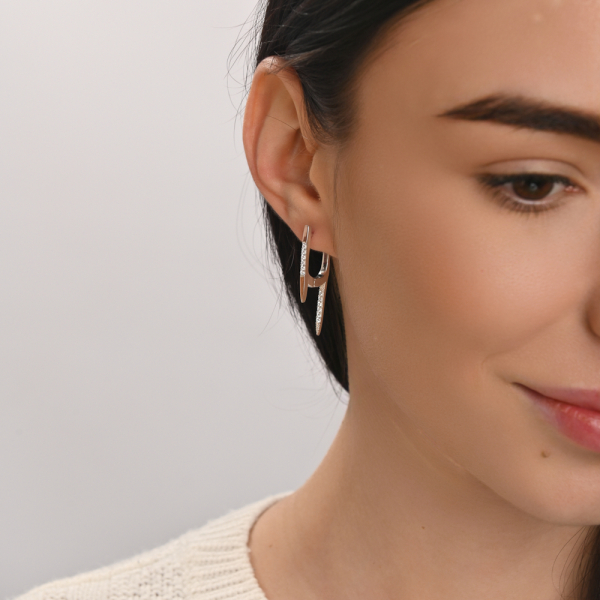 Срібні сережки з золотом (126с)