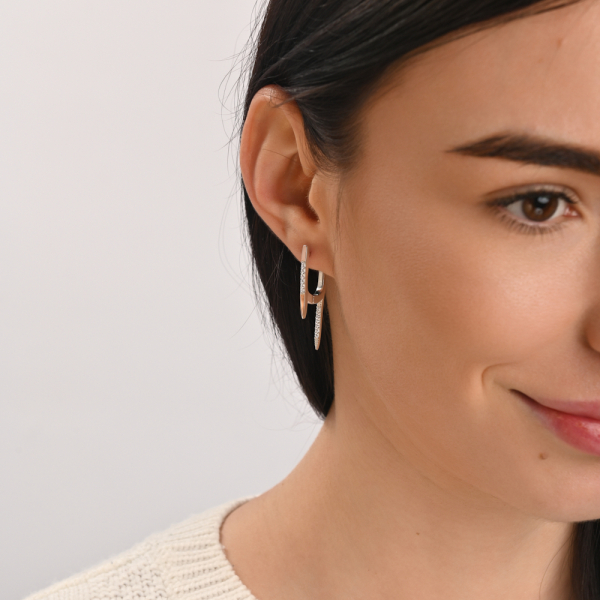 Срібні сережки з золотом (126с)