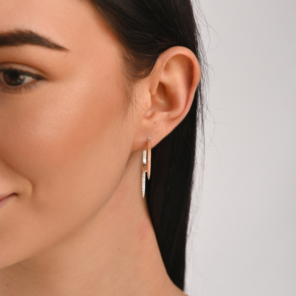 Серебряные серьги с золотыми вставками (127с)