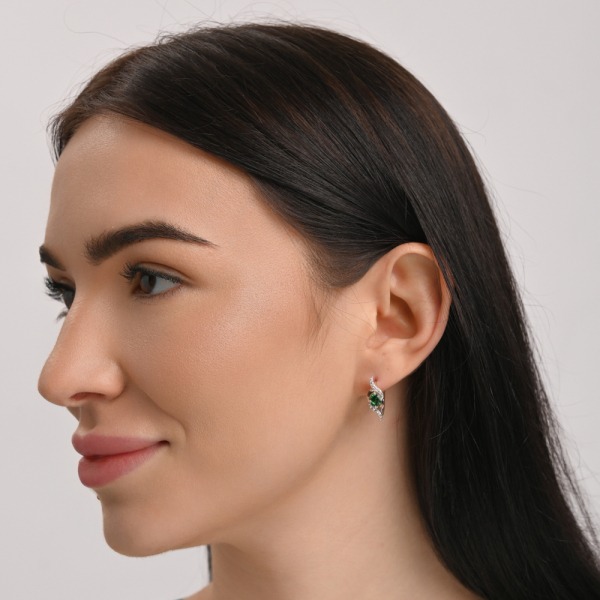 Серебряные серьги с золотыми накладками (128с)