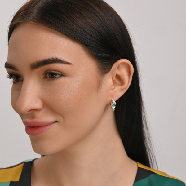 Серебряные серьги с золотыми накладками (128с)