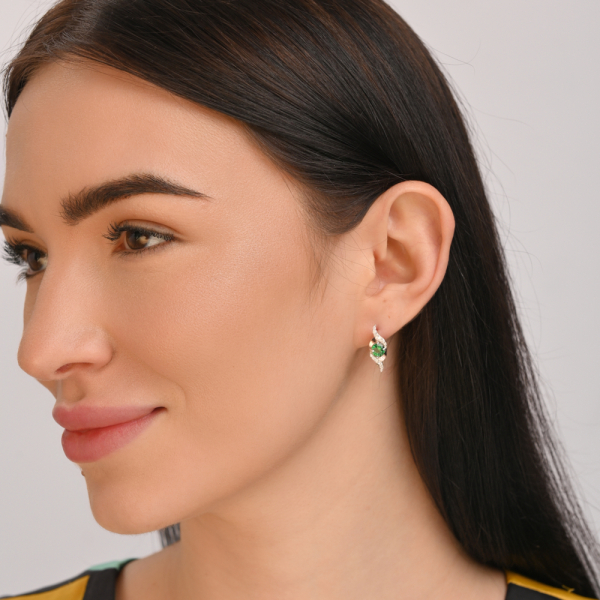 Серебряные серьги с золотыми накладками (128с)