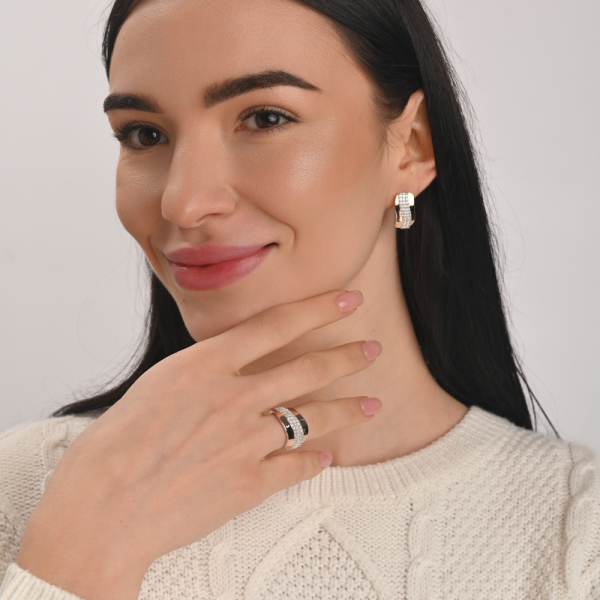 Серебряные серьги с золотыми накладками (131с)