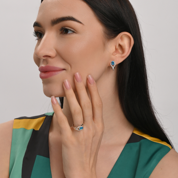 Серебряные серьги с золотыми накладками (132с)