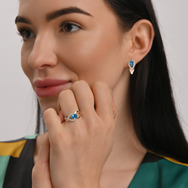 Комплект серебряный с золотом (132)