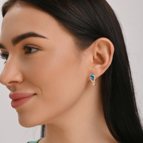 Серебряные серьги с золотыми накладками (132с)