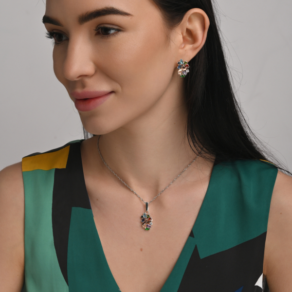 Серебряные серьги с золотыми накладками (133с)