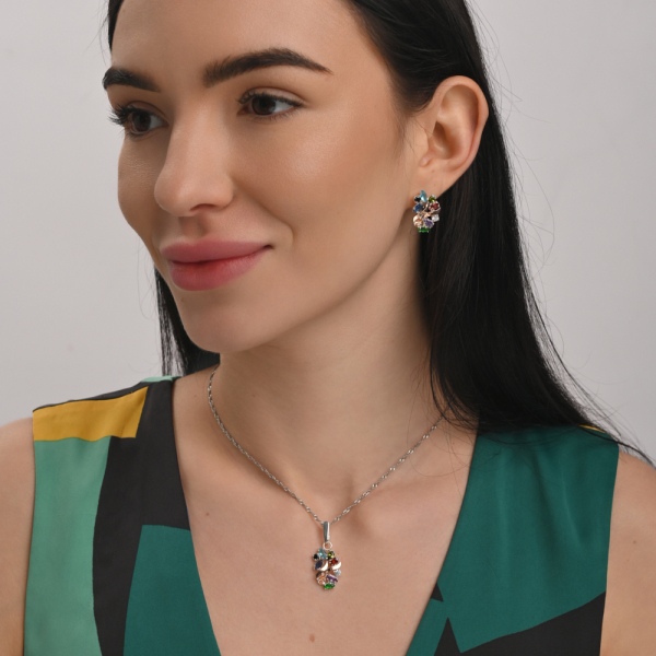 Серебряные серьги с золотыми накладками (133с)