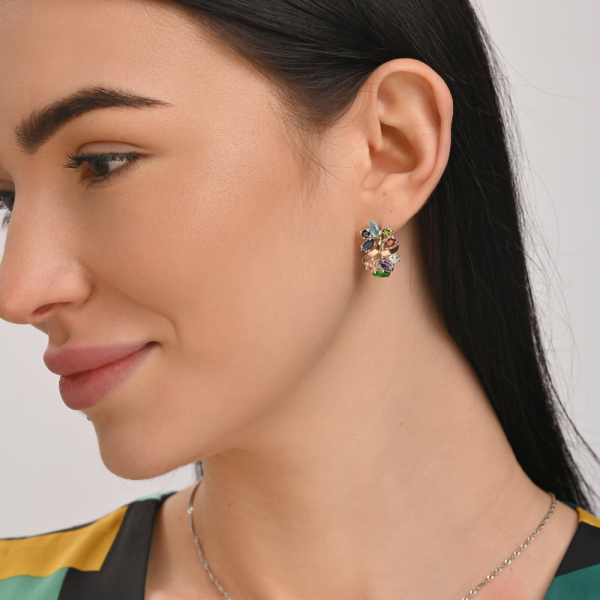 Серебряные серьги с золотыми накладками (133с)