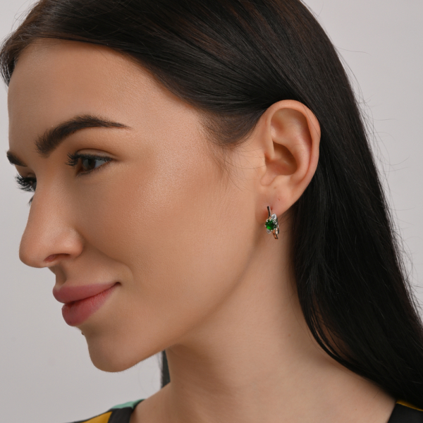 Серебряный комплект с золотыми вставками (134)