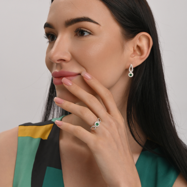 Серебряные серьги с золотыми пластинами (135с)