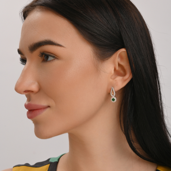 Серебряные серьги с золотыми пластинами (135с)