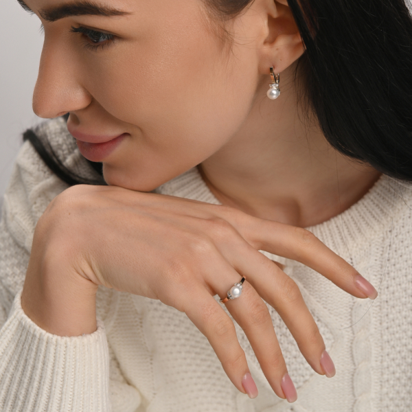 Серебряное кольцо с золотыми пластинами (138к)