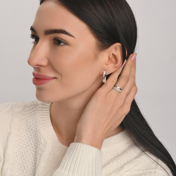 Серебряные серьги с золотыми накладками (139с)