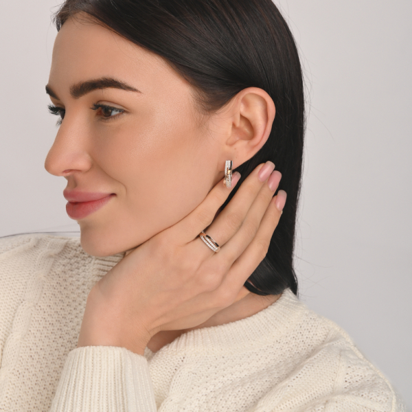 Серебряные серьги с золотыми накладками (139с)