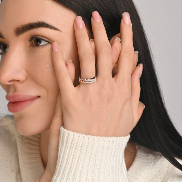 Серебряное кольцо с золотом (139к)