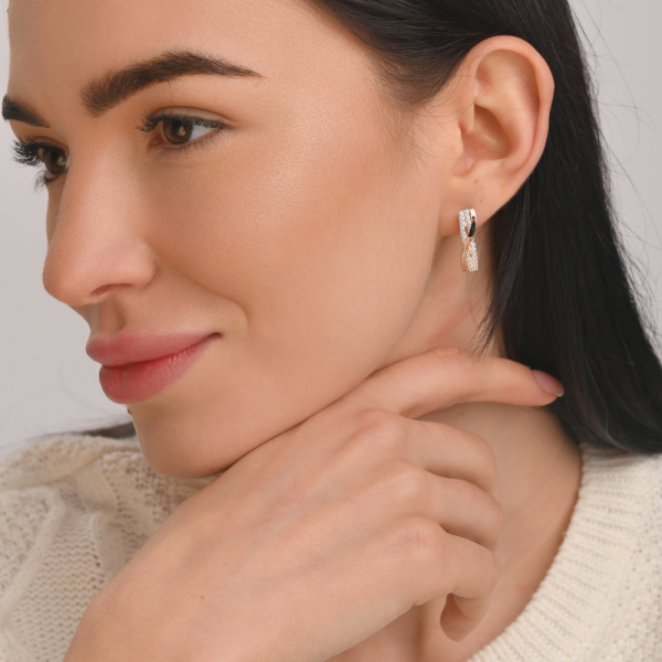 Серебряные серьги с золотыми накладками (139с)