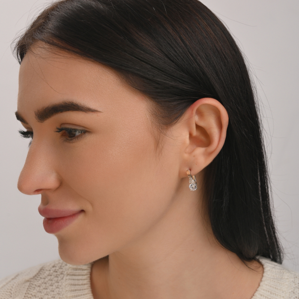 Серебряные серьги с золотом (140с)