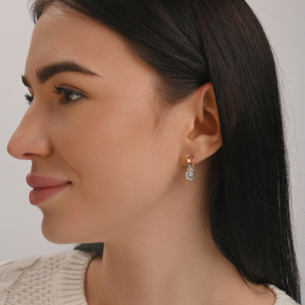 Серебряные серьги с золотом (140с)