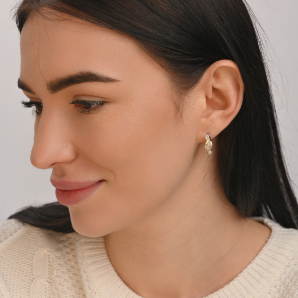 Серебряные серьги с золотыми пластинами (141с)