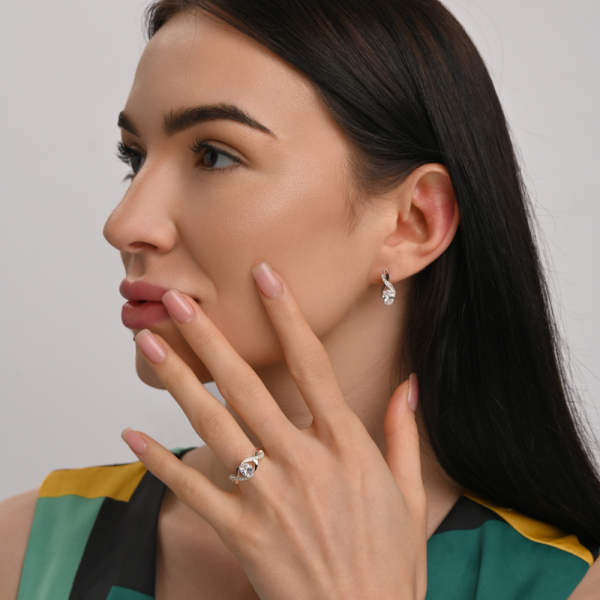 Серебряное кольцо с золотыми вставками (143к)