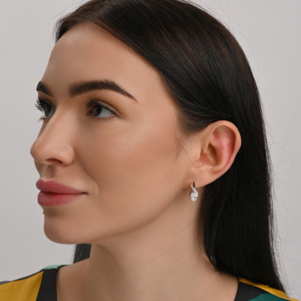 Серебряные серьги с золотыми вставками (143с)