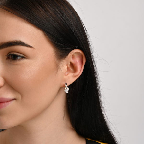 Серебряные серьги с золотыми вставками (143с)