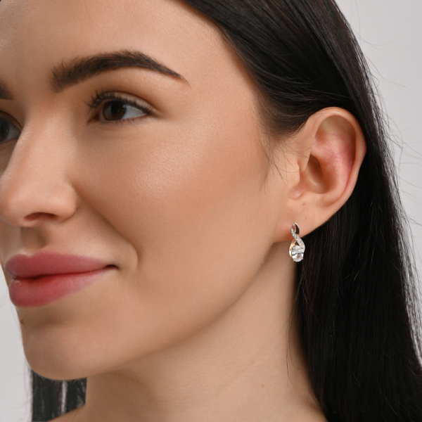 Серебряные серьги с золотыми вставками (143с)