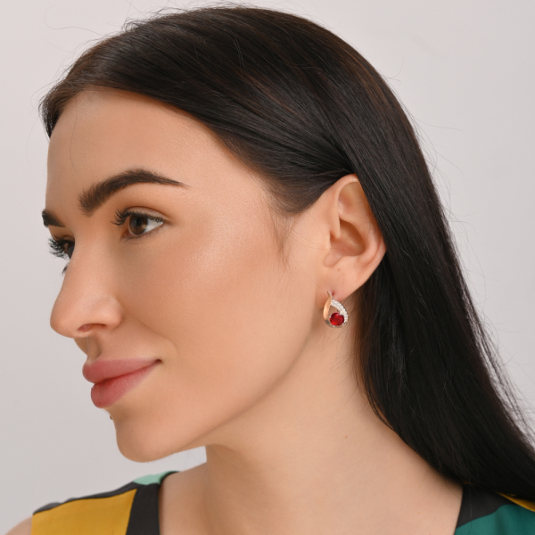 Серебряные серьги с золотыми накладками (144с)