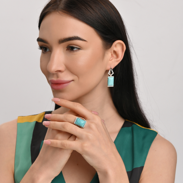 Серебряный комплект с кабашонами (146)