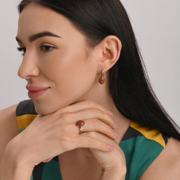 Серебряные серьги с золотыми накладками (147с)