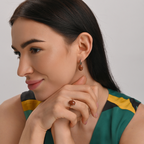 Серебряный комплект с золотыми пластинами (147)