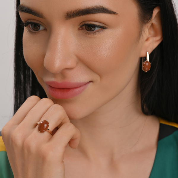 Серебряные серьги с золотыми накладками (147с)