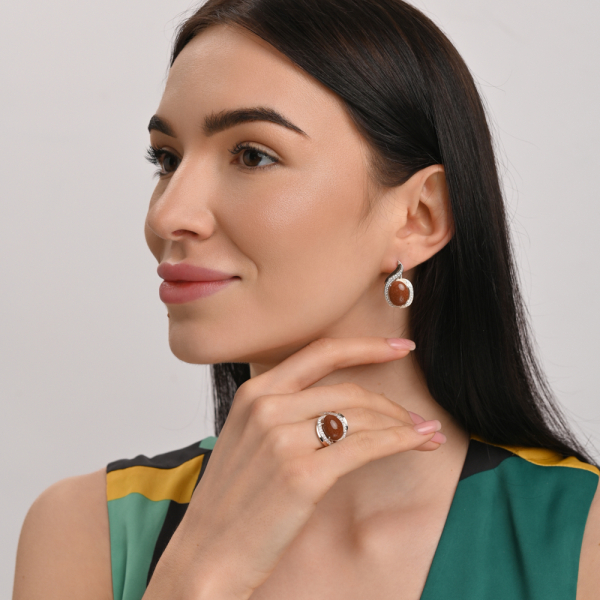 Серебряные серьги с золотыми пластинами (148с)