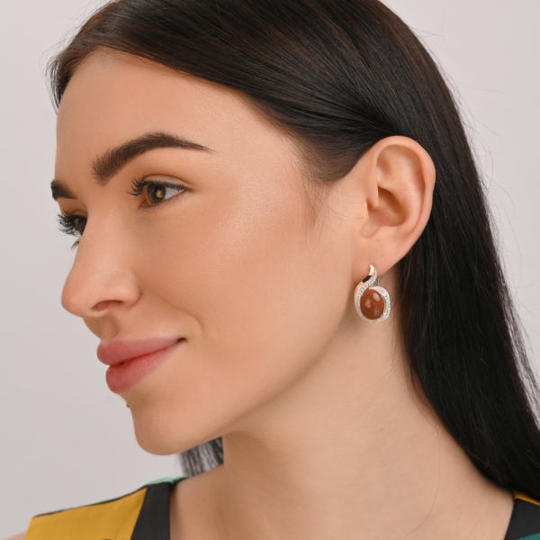 Серебряные серьги с золотыми пластинами (148с)