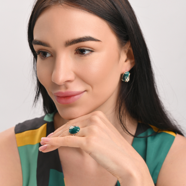 Серебряный гарнитур с золотыми накладками (149)