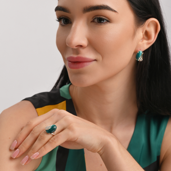 Серебряный гарнитур с золотыми накладками (149)